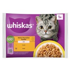 Whiskas Kümes Hayvanları Ziyafeti Yaş Kedi Maması 4x85g (13’lü Koli)