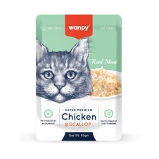 Wanpy Tavuklu ve Deniz Taraklı Yaş Kedi Maması 85 Gr Pouch