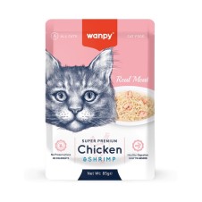 Wanpy Tavuklu ve Karidesli Yaş Kedi Maması 85 Gr Pouch